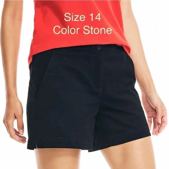 Nautica Ladies' Twill Short color Stone - Picture 1 of 7